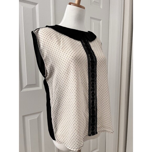 Vintage - Retro Style - Sheer - Polka Dot - 60s Style - Lace - Blouse / Top - M - Picture 8 of 14